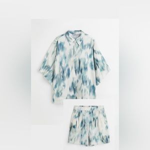 H&M 2 piece satin short set